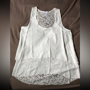 Ambiance White Lace Overlay Tank Top